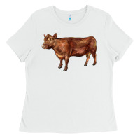 White red angus cow Ladies Tee - LillyAllenDesigns