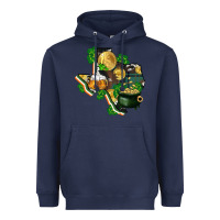 Navy texas map st patricks day Heavyweight Hoodie - FaDigitalArtStudio
