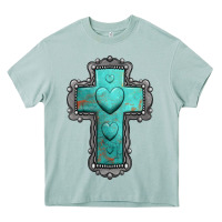 Arona turquoise gemstone cross Heavy Core Tee - Jasminsmagicworld