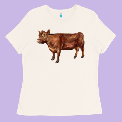 Red Angus Cow Ladies Tee Designed By Lillyallendesigns
