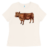 Bone red angus cow Ladies Tee - LillyAllenDesigns