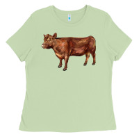 Matcha red angus cow Ladies Tee - LillyAllenDesigns