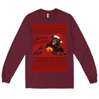 Burgundy Merry Christmas Labrador Retriever Long Sleeve Tee - Bettercallsaul