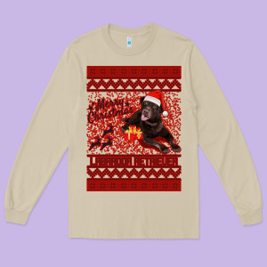 Merry Christmas Labrador Retriever Long Sleeve Tee Designed By Bettercallsaul