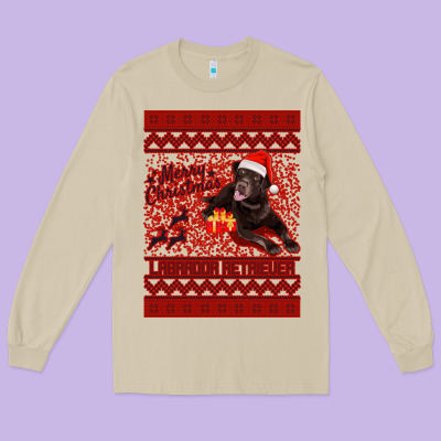 Merry Christmas Labrador Retriever Long Sleeve Tee Designed By Bettercallsaul