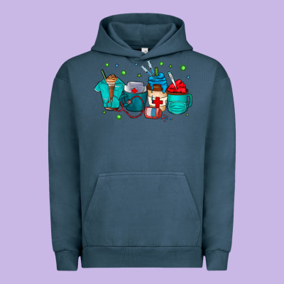 Nurse Drink Coffee Urban Hoodie Designed By Cowhidedigitalart