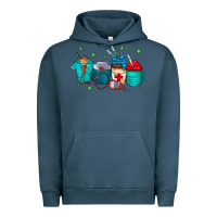 Pigment Midnight Navy nurse drink coffee Urban Hoodie - CowhideDigitalArt