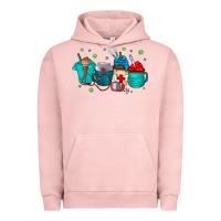 Pigment Salmon nurse drink coffee Urban Hoodie - CowhideDigitalArt