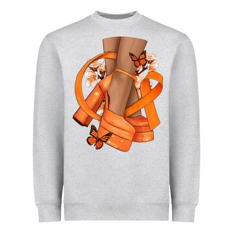 Kidney Cancer Diva Orange Ribbon Heavyweight Sweatshirt by NancyCooperArtShop | Teevron