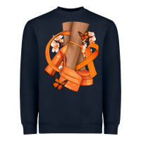 Navy Kidney Cancer diva orange ribbon Heavyweight Sweatshirt - NancyCooperArtShop