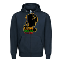 Navy Living free-ish since 1865 Zipper Hoodie - HowdyJamesFarm