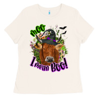 Bone Moo i mean boo Cow Ladies Tee - NancyCooperArtShop