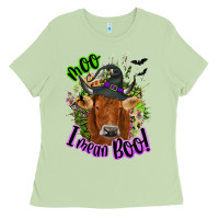 Matcha Moo i mean boo Cow Ladies Tee - NancyCooperArtShop