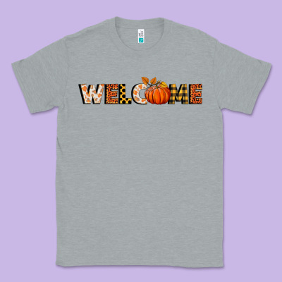 Welcome Pumpkin Classic Tee Designed By Bundleandbundleshop