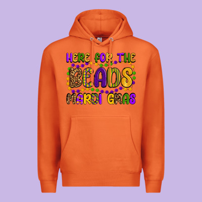 Here For The Beads Mardi Gras Premium Hoodie Designed By Oliviacreatesart