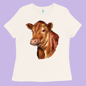 Red Angus Cattle Cow Ladies Tee Designed By Lillyallendesigns