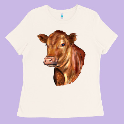 Red Angus Cattle Cow Ladies Tee Designed By Lillyallendesigns