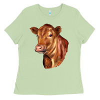 Matcha red angus cattle cow Ladies Tee - LillyAllenDesigns