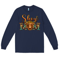 Navy show mom long haired cow Long Sleeve Tee - Jasminsmagicworld