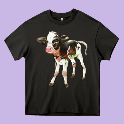 Holstein Calf Heavy Core Tee Designed By Lillyallendesigns
