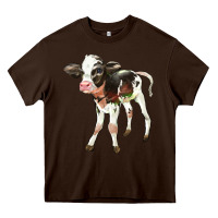 Chocolate Brown Holstein Calf Heavy Core Tee - LillyAllenDesigns