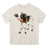 Cream Holstein Calf Heavy Core Tee - LillyAllenDesigns