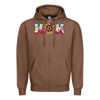 Chestnut Tie dye sunflower Mom Mother's Day Zipper Hoodie - HowdyJamesFarm