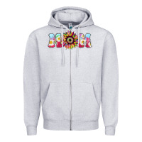 Heather Grey Tie dye sunflower Mom Mother's Day Zipper Hoodie - HowdyJamesFarm