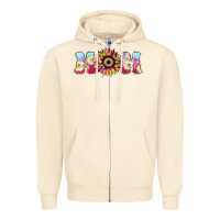 Sandshell Tie dye sunflower Mom Mother's Day Zipper Hoodie - HowdyJamesFarm