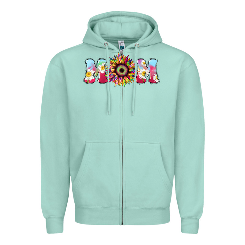 Tie Dye Sunflower Mom Mother's Day Zipper Hoodie by HowdyJamesFarm | Teevron