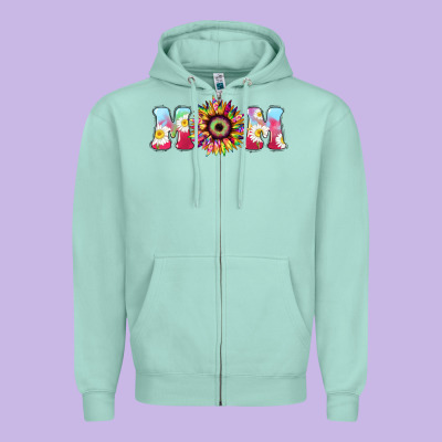 Tie Dye Sunflower Mom Mother's Day Zipper Hoodie Designed By Howdyjamesfarm