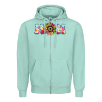 Seafoam Tie dye sunflower Mom Mother's Day Zipper Hoodie - HowdyJamesFarm