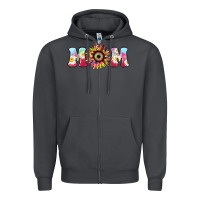Smoke Tie dye sunflower Mom Mother's Day Zipper Hoodie - HowdyJamesFarm