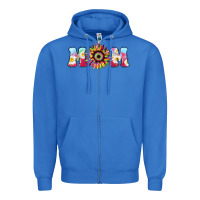 True Royal Tie dye sunflower Mom Mother's Day Zipper Hoodie - HowdyJamesFarm