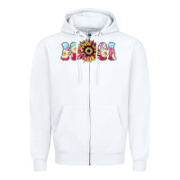 White Tie dye sunflower Mom Mother's Day Zipper Hoodie - HowdyJamesFarm