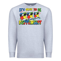 Heather Grey It's okay to be different Autism Premium Sweatshirt - FaDigitalArtStudio