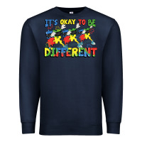 Navy It's okay to be different Autism Premium Sweatshirt - FaDigitalArtStudio