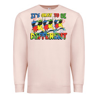 Pale Pink It's okay to be different Autism Premium Sweatshirt - FaDigitalArtStudio