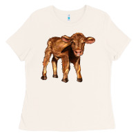 Bone red angus calf Ladies Tee - LillyAllenDesigns