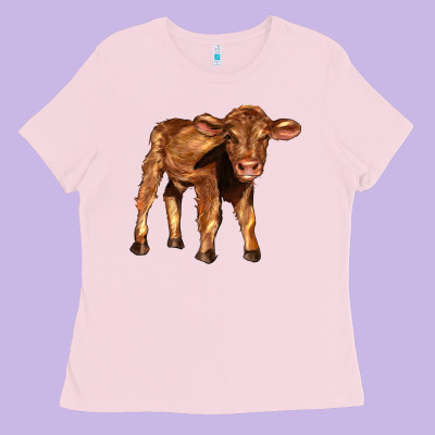 Red Angus Calf Ladies Tee Designed By Lillyallendesigns