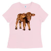 Bubblegum Pink red angus calf Ladies Tee - LillyAllenDesigns