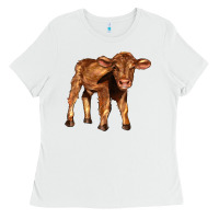 White red angus calf Ladies Tee - LillyAllenDesigns