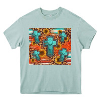 Arona turquoise cross pattern Heavy Core Tee - Jasminsmagicworld