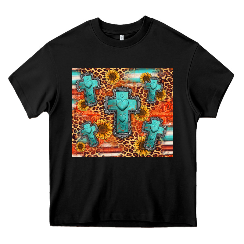 Turquoise Cross Pattern Heavy Core Tee by Jasminsmagicworld | Teevron