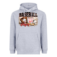 Heather Grey baseball vibes Heavyweight Hoodie - FaDigitalArtStudio