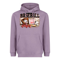 Lavender baseball vibes Heavyweight Hoodie - FaDigitalArtStudio