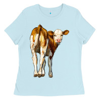 Baby Blue simmental calf Ladies Tee - LillyAllenDesigns