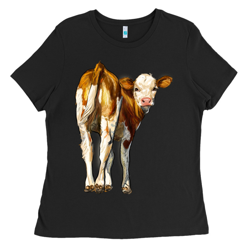 Simmental Calf Ladies Tee by LillyAllenDesigns | Teevron