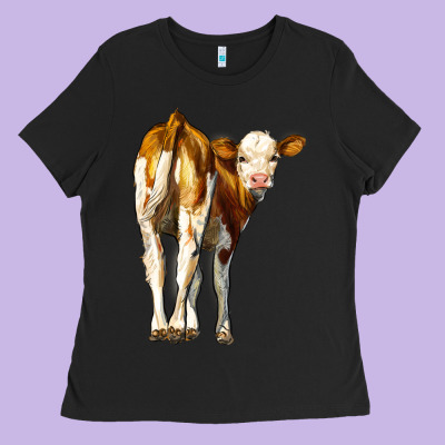 Simmental Calf Ladies Tee Designed By Lillyallendesigns