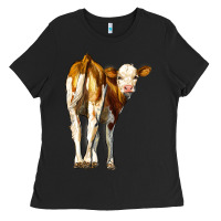Black simmental calf Ladies Tee - LillyAllenDesigns